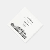 Serviette En Papier Cocktail Mariage moderne Seattle Skyline (Coin)