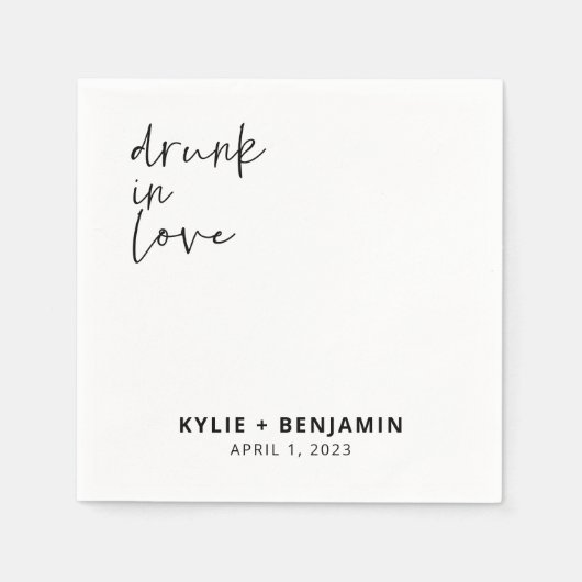 Serviette En Papier Cocktail mariage Napkin (Devant)