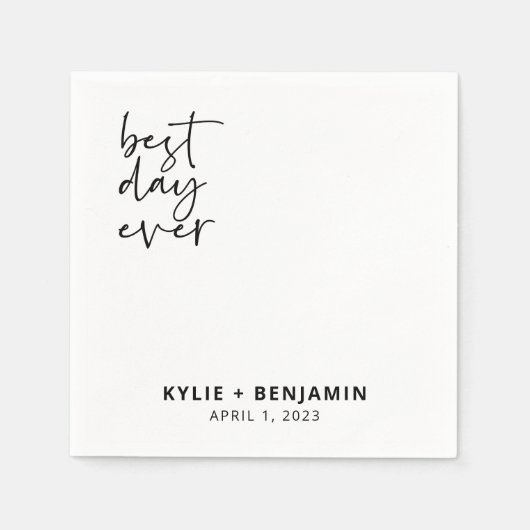 Serviette En Papier Cocktail mariage Napkin (Devant)