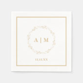 Serviette En Papier Cocktail mariage Napkin (Devant)