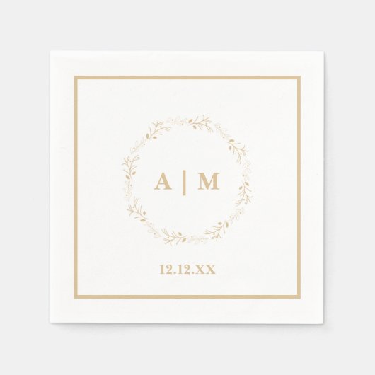 Serviette En Papier Cocktail mariage Napkin (Devant)