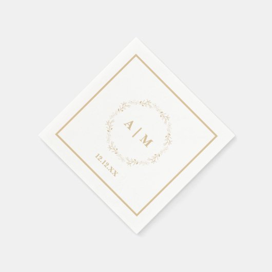 Serviette En Papier Cocktail mariage Napkin (Coin)