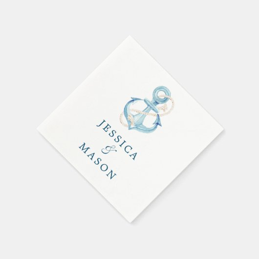 Serviette En Papier Cocktail Mariage Nautique Napkin (Coin)