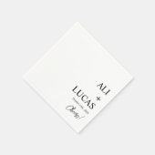 SERVIETTE EN PAPIER COCKTAIL MARIAGE NOIR ET BLANC CLASSIQUE NAPKIN (Coin)