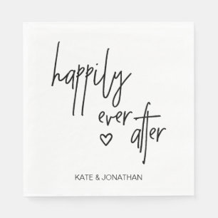Serviette En Papier Cocktail Mariage noir et blanc serviettes
