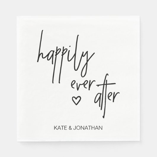 Serviette En Papier Cocktail Mariage noir et blanc serviettes (Devant)