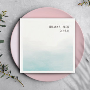 Serviette En Papier Cocktail Mariage personnalisé Dusty Blue simple