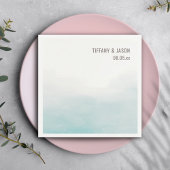 Serviette En Papier Cocktail Mariage personnalisé Dusty Blue simple