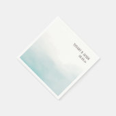 Serviette En Papier Cocktail Mariage personnalisé Dusty Blue simple (Coin)