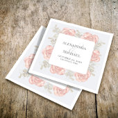 Serviette En Papier Cocktail mariage Personnalisé Elegant Boho
