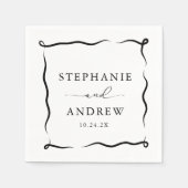Serviette En Papier Cocktail Mariage personnalisé moderne serviettes (Devant)