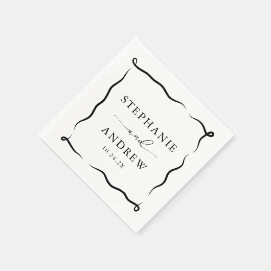 Serviette En Papier Cocktail Mariage personnalisé moderne serviettes (Coin)