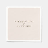 Serviette En Papier Cocktail Mariage pour mariée délavée (Devant)