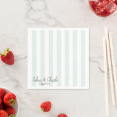 Serviette En Papier Cocktail Mariage rayé Napkin (En situation)