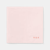 Serviette En Papier Cocktail Mariage rose clair personnalisé serviette (Devant)