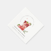 Serviette En Papier Cocktail Mariage Rose Fraise Margarita Shower de M (Coin)