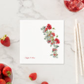 Serviette En Papier Cocktail Mariage rouge d'Eucalyptus Floral (En situation)