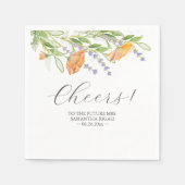 Serviette En Papier Cocktail mariage serviettes Aquarelle orange Fleur (Devant)