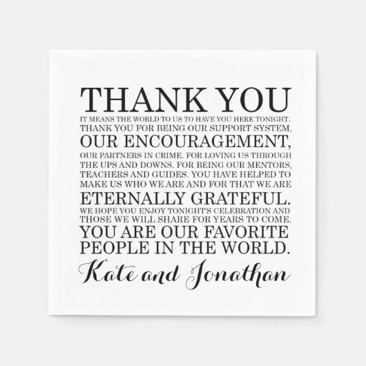 Serviette En Papier Cocktail mariage Serviettes personnalisées (Devant)
