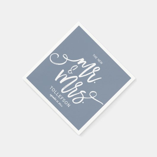 Serviette En Papier Cocktail mariage serviettes | Typographie (Dusty B (Coin)