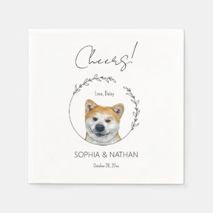 Serviette En Papier Cocktail Mariage simple Akita Dog