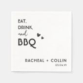 Serviette En Papier Cocktail Mariage simple BBQ Engagement Party (Devant)