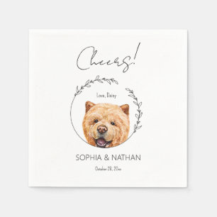 Serviette En Papier Cocktail Mariage simple Chow Chow Chien