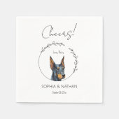 Serviette En Papier Cocktail Mariage simple Doberman Pinscher Dog (Devant)