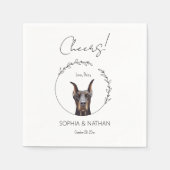 Serviette En Papier Cocktail Mariage simple Doberman Pinscher Dog (Devant)