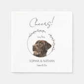 Serviette En Papier Cocktail Mariage simple Labrador Retriever Dog (Devant)