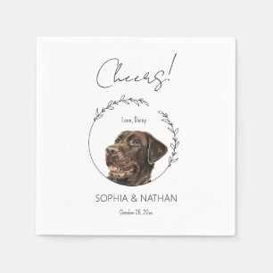 Serviette En Papier Cocktail Mariage simple Labrador Retriever Dog