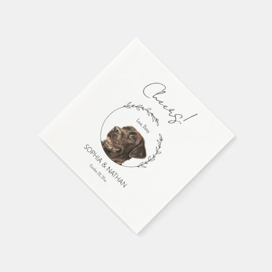 Serviette En Papier Cocktail Mariage simple Labrador Retriever Dog (Coin)