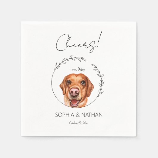 Serviette En Papier Cocktail Mariage simple Labrador Retriever Dog (Devant)