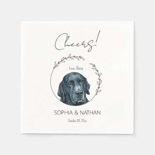 Serviette En Papier Cocktail Mariage simple Labrador Retriever Dog (Devant)