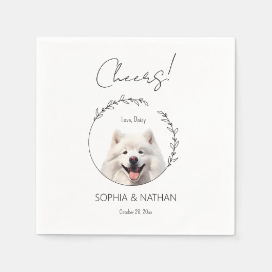 Serviette En Papier Cocktail Mariage simple Samoyed Dog (Devant)