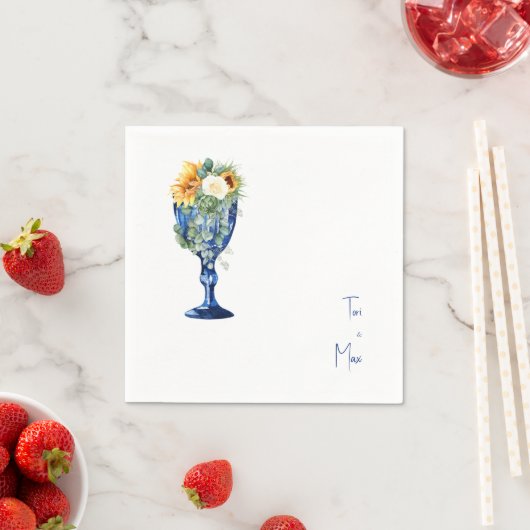 Serviette En Papier Cocktail Mariage toscan superbe (En situation)