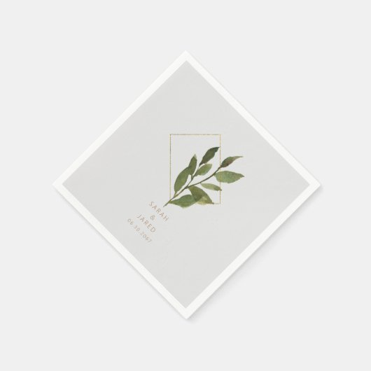 Serviette En Papier Cocktail Mariage tout simplement élégant Foliage G (Coin)