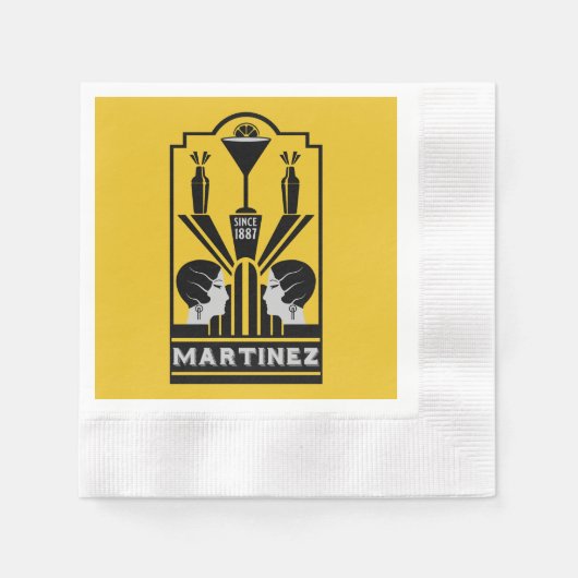 Serviette En Papier Cocktail Martinez Art Déco (Devant)
