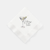 Serviette En Papier Cocktail Martini de 40 ans fête d'anniversaire (Coin)