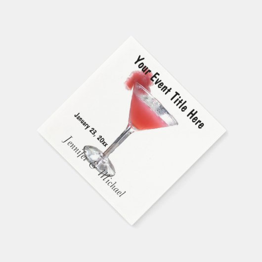 Serviette En Papier Cocktail Martini Glass (Coin)