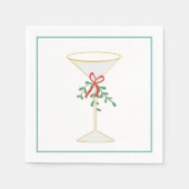 Serviette En Papier Cocktail Martini & Mistletoe Napkin (Devant)