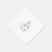 Serviette En Papier Cocktail minimaliste de mariage (Coin)