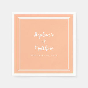 Serviette En Papier Cocktail minimaliste moderne simple Mariage Peach