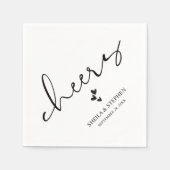 Serviette En Papier Cocktail minimaliste pour Mariage (Devant)