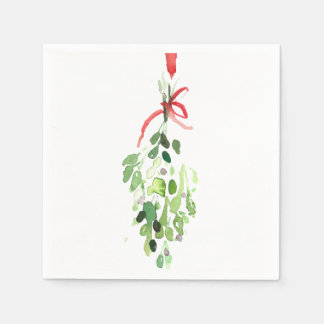 Serviette En Papier Cocktail Misteltoe Napkin