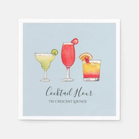 Serviette En Papier Cocktail Mixed Drinks (Devant)