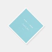 Serviette En Papier Cocktail Moderne Bleu Clair & Blanc (Coin)