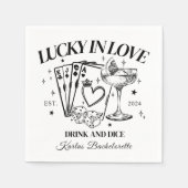 Serviette En Papier Cocktail moderne rétro Black Bachelorette Party (Devant)