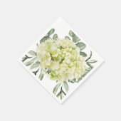 Serviette En Papier Cocktail monochrome noir Hydrangea (Coin)
