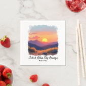 Serviette En Papier Cocktail Mountain Sunset Napkins (En situation)